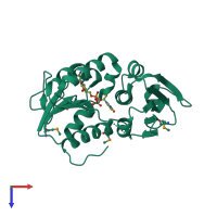 PDB entry 1h2h coloured by chain, top view.
