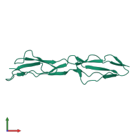 PDB entry 1h2p coloured by chain, front view.