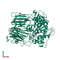 PDB entry 1h2w coloured by chain, front view.