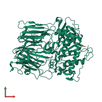 PDB entry 1h2x coloured by chain, front view.