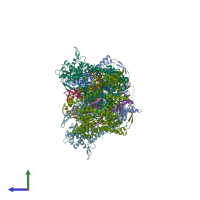 PDB entry 1h38 coloured by chain, side view.