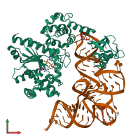 PDB entry 1h3e coloured by chain, front view.