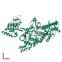 PDB entry 1h3n coloured by chain, front view.