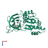 PDB entry 1h42 coloured by chain, top view.