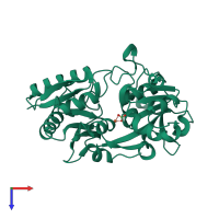 PDB entry 1h44 coloured by chain, top view.