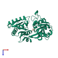 PDB entry 1h45 coloured by chain, top view.