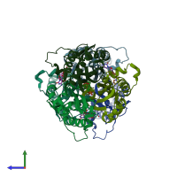 PDB entry 1h47 coloured by chain, side view.