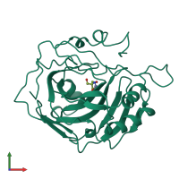 PDB entry 1h4n coloured by chain, front view.