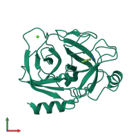 PDB entry 1h4w coloured by chain, front view.
