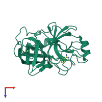 PDB entry 1h4w coloured by chain, top view.