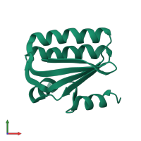 PDB entry 1h4z coloured by chain, front view.
