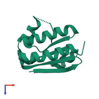 PDB entry 1h4z coloured by chain, top view.