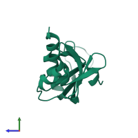 PDB entry 1h52 coloured by chain, side view.