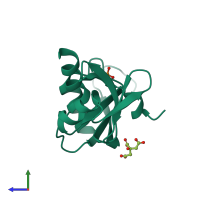 PDB entry 1h53 coloured by chain, side view.