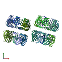 PDB entry 1h64 coloured by chain, front view.