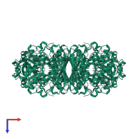 Glucose--fructose oxidoreductase in PDB entry 1h6c, assembly 1, top view.