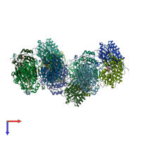 PDB entry 1h6d coloured by chain, top view.