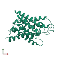 Aquaporin-1 in PDB entry 1h6i, assembly 1, front view.