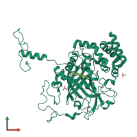 PDB entry 1h6n coloured by chain, front view.