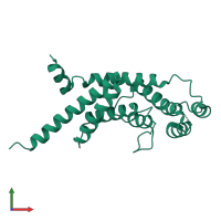 PDB entry 1h6o coloured by chain, front view.