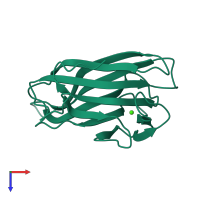 PDB entry 1h6x coloured by chain, top view.