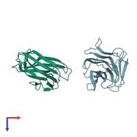 PDB entry 1h6y coloured by chain, top view.