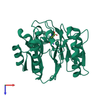 PDB entry 1h70 coloured by chain, top view.