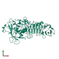 PDB entry 1h71 coloured by chain, front view.