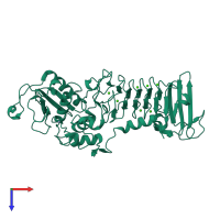 PDB entry 1h71 coloured by chain, top view.