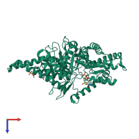 PDB entry 1h78 coloured by chain, top view.