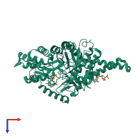 PDB entry 1h79 coloured by chain, top view.