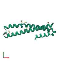 PDB entry 1h7c coloured by chain, front view.