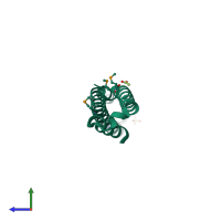 PDB entry 1h7c coloured by chain, side view.