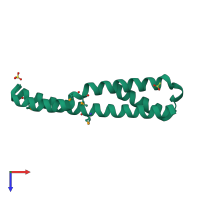 PDB entry 1h7c coloured by chain, top view.