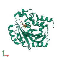 PDB entry 1h7l coloured by chain, front view.