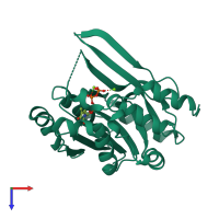 PDB entry 1h7l coloured by chain, top view.