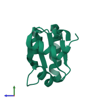 PDB entry 1h7m coloured by chain, side view.