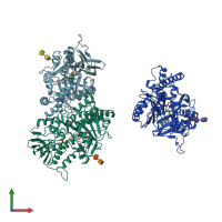 PDB entry 1h84 coloured by chain, front view.