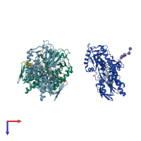 PDB entry 1h84 coloured by chain, top view.