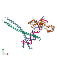 PDB entry 1h88 coloured by chain, front view.