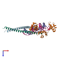 PDB entry 1h88 coloured by chain, top view.