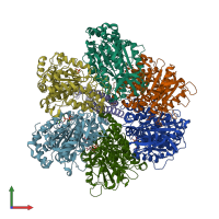 PDB entry 1h8h coloured by chain, front view.