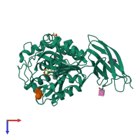 PDB entry 1h8l coloured by chain, top view.