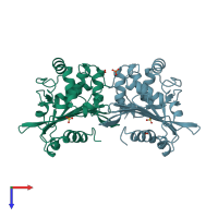 PDB entry 1h8z coloured by chain, top view.
