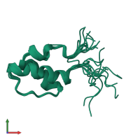 PDB entry 1h9f coloured by chain, ensemble of 10 models, front view.