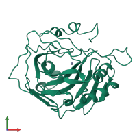 PDB entry 1h9q coloured by chain, front view.