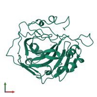 Carbonic anhydrase 2 in PDB entry 1h9q, assembly 1, front view.