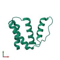 PDB entry 1hb6 coloured by chain, front view.