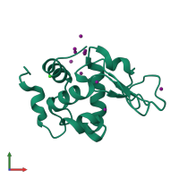 PDB entry 1hc0 coloured by chain, ensemble of 10 models, front view.
