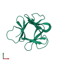 PDB entry 1hce coloured by chain, front view.